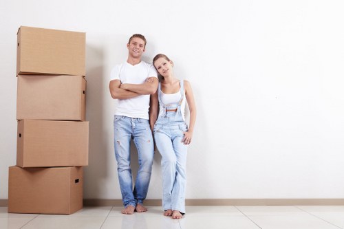 Removal van and moving crew ready for a local move in Alperton