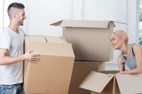 Commercial movers working on an office relocation in Alperton