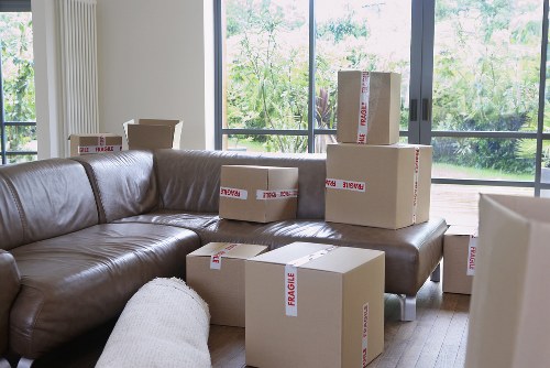 Loading furniture and boxes into a removal truck
